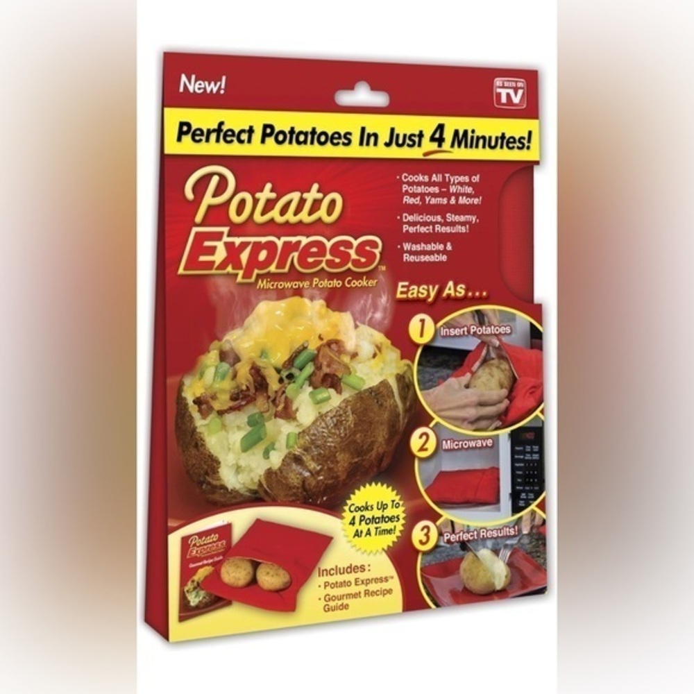 NEW 2-Pack Potato Express Microwave Cooker – Perfect Potatoes in 4 Minutes!